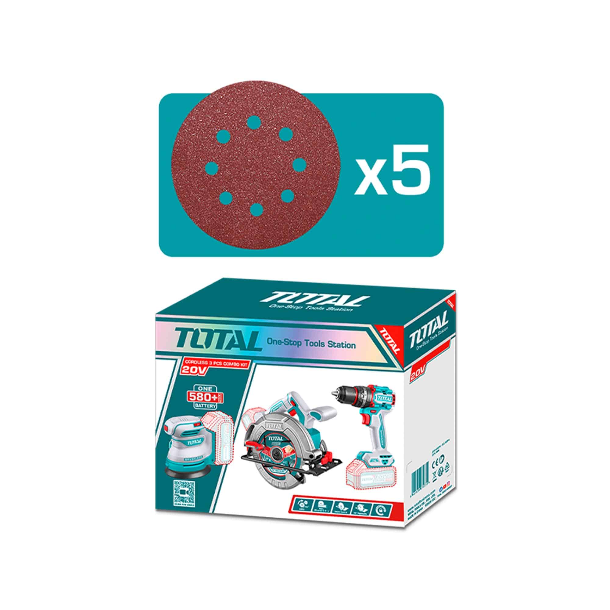 Kit Taladro, Lijadora y Sierra Circular Inalámbrica 20V